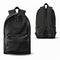 Black backpack mockup made of dense durable fabric on white background