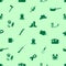 Black backwoodsman icons seamless green pattern