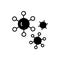 Black bacteria virus of coronavirus vector icon illustration isolated on white background. Outline sign, pictogram
