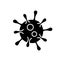Black bacteria virus of coronavirus vector icon illustration isolated on white background. Outline sign, pictogram
