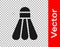 Black Badminton shuttlecock icon isolated on transparent background. Sport equipment. Vector Illustration