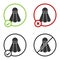 Black Badminton shuttlecock icon isolated on white background. Sport equipment. Circle button. Vector Illustration