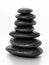 Black balancing stones isolated on white background. 3D illustration