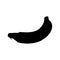 Black banana on white isolated background.