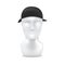 Black bandana on head of mannequin realistic vector mockup illustration isolated.