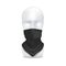 Black bandana mockup on mannequin face - realistic head scarf design