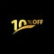 Black banner discount purchase 10 percent sale vector gold logo on a black background. Promotional business offer for