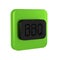 Black Barbecue icon isolated on transparent background. Heat symbol. BBQ grill party. Green square button.