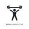 black barbell weightlifting isolated vector icon. simple element illustration from gym and fitness concept vector icons. barbell