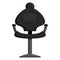 Black barber chair icon, cartoon style