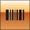 Black Barcode icon isolated on gold background. Vector Illustration