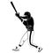 Black baseball batter vector illustration on white