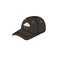 Black baseball cap with cute pattern. Headwear with visor. Sport headgear. Summer trucker hat, head accessory, clothes