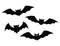 Black bats set on a white background