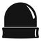 Black beanie icon, simple style