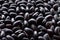 black beans on a black background