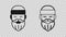 Black Bearded lumberjack man icon isolated on transparent background. Vector