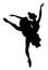 Black beautiful African American Afro Ballerina dancing vector silhouette.