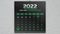 A black beautiful calendar page with a schedule of Ramadan fasting days 2022 and Eid al-Fitr date marked green