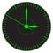 Black beautiful clock with green arrows