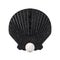 Black Beauty Scallop Sea or Ocean Shell Seashell with White Pearl. 3d Rendering
