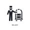 black bellboy isolated vector icon. simple element illustration from hotel concept vector icons. bellboy editable logo symbol