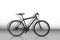 Black bicycle on monochrome background