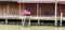 Black bicycle and pink bench at empty floating market