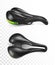 Black bicycle seat. Vector illustration on a transparent