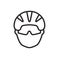 Black bike helmet icon