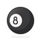Black billiard ball number eight