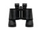 Black binoculars standing isolated on a white background