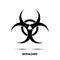 Black biohazard sign isolated on white background. Vector symbol.