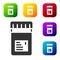 Black Biologically active additives icon isolated on white background. Set icons in color square buttons. Vector