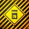 Black Biologically active additives icon isolated on yellow background. Warning sign. Vector