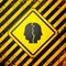 Black Bipolar disorder icon isolated on yellow background. Warning sign. Vector