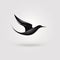Black Bird Flying Silhouette Logo In Zaha Hadid Style