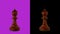 Black bishop chess piece chromakey 360 degree rotation