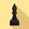 Black bishop chess piece icon, flat style