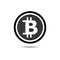 Black Bitcoin icon or logo. Physical bit coin. Digital currency