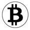 Black bitcoin sign icon isolated on white background. Vector ill