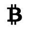 Black bitcoin sign icon isolated on white background. Vector ill