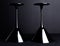 Black on black: two elegant balck glass martini glasses upside