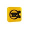 Black Blacksmith anvil tool icon isolated on transparent background. Metal forging. Forge tool. Yellow square button.