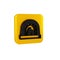 Black Blacksmith oven icon isolated on transparent background. Yellow square button.