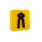 Black Blacksmith pliers tool icon isolated on transparent background. Yellow square button.