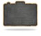 Black blank camera shape blackboard with wooden