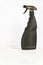 Black blank plastic spray detergent bottle on white background. Household chemicals. Cleaning product