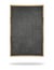 Black blank vertical blackboard with wooden frame