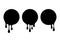 Black blobs set. Drip drops, round spots, splash shapes, ink paint leak or circle liquid black stains isolated collection.